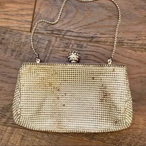 𝅺whiting & DAVIS silver mesh evening bag